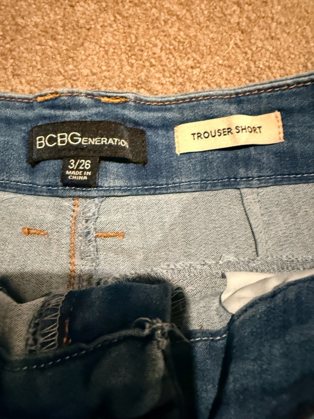 BCBG Light Blue Denim Trouser Short- Women’s size 3/26 - Picture 2 of 3